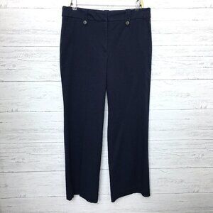 NEW Talbots Women's Navy Blue Wide Leg Pants High Waist Cotton Blend size 12
